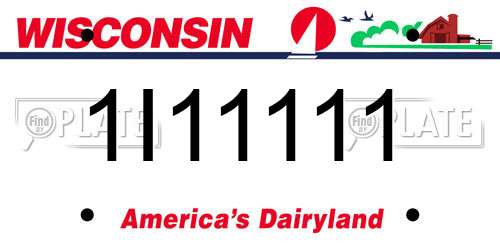 1I11111 Wisconsin License Plate
