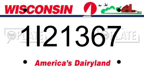 1I21367 Wisconsin License Plate