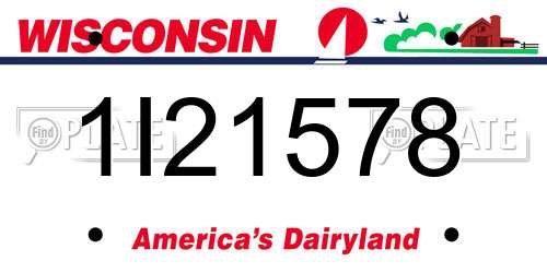 1I21578 Wisconsin License Plate