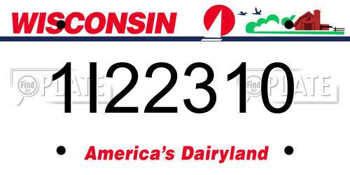 1I22310 Wisconsin License Plate
