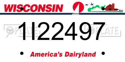 1I22497 Wisconsin License Plate