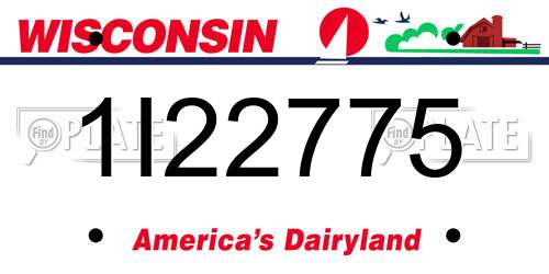 1I22775 Wisconsin License Plate