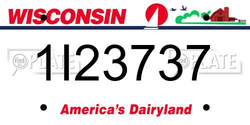 1I23737 Wisconsin License Plate