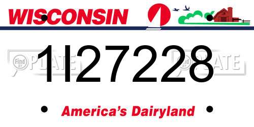 1I27228 Wisconsin License Plate