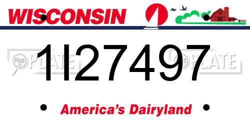 1I27497 Wisconsin License Plate