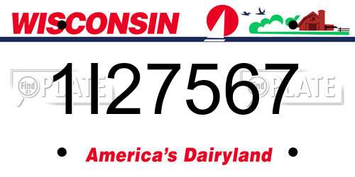 1I27567 Wisconsin License Plate