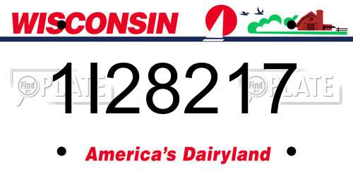 1I28217 Wisconsin License Plate