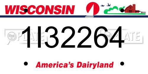 1I32264 Wisconsin License Plate