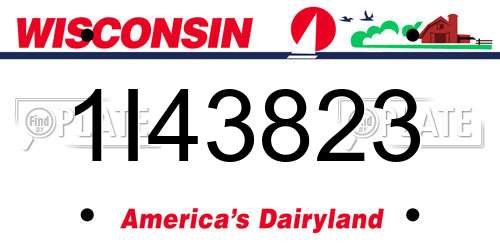 1I43823 Wisconsin License Plate