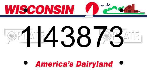 1I43873 Wisconsin License Plate