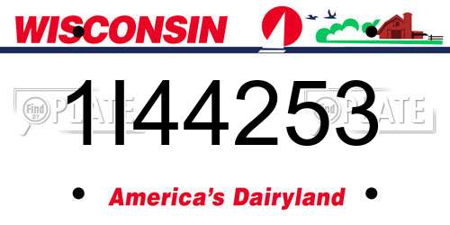 1I44253 Wisconsin License Plate