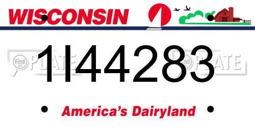 1I44283 Wisconsin License Plate