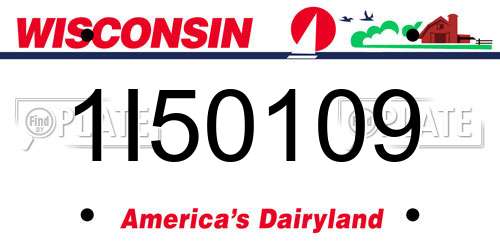 1I50109 Wisconsin License Plate