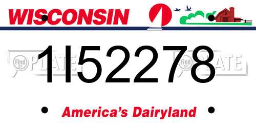 1I52278 Wisconsin License Plate