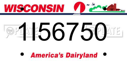 1I56750 Wisconsin License Plate