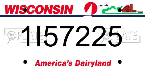 1I57225 Wisconsin License Plate