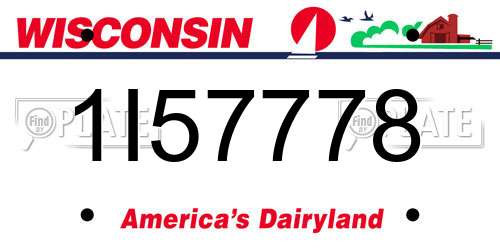 1I57778 Wisconsin License Plate