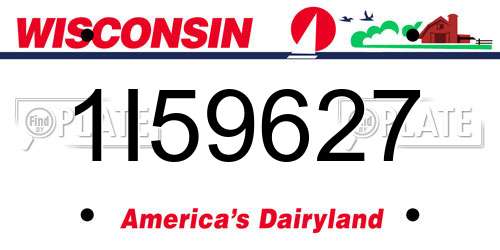 1I59627 Wisconsin License Plate
