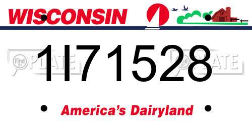 1I71528 Wisconsin License Plate