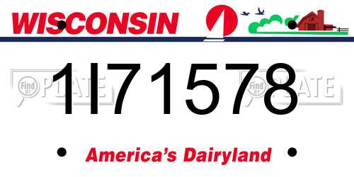 1I71578 Wisconsin License Plate