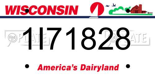 1I71828 Wisconsin License Plate