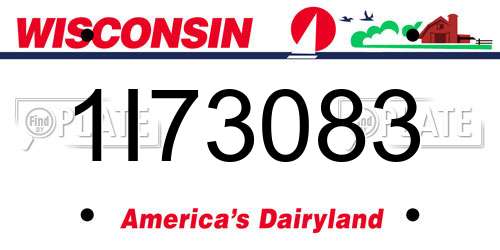1I73083 Wisconsin License Plate