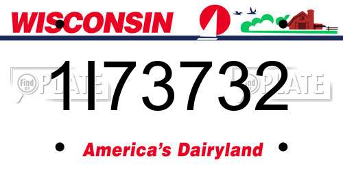 1I73732 Wisconsin License Plate