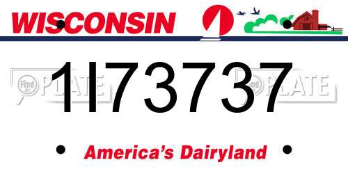 1I73737 Wisconsin License Plate