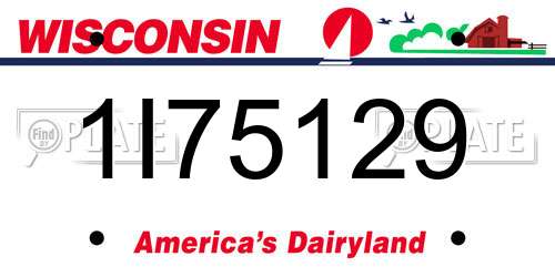 1I75129 Wisconsin License Plate