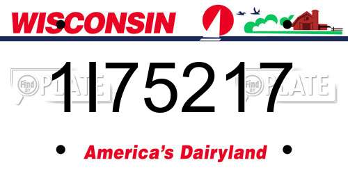 1I75217 Wisconsin License Plate