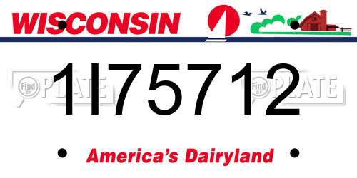 1I75712 Wisconsin License Plate