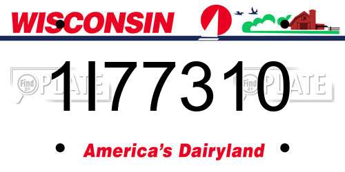 1I77310 Wisconsin License Plate