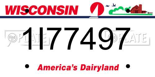 1I77497 Wisconsin License Plate