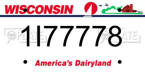 1I77778 Wisconsin License Plate