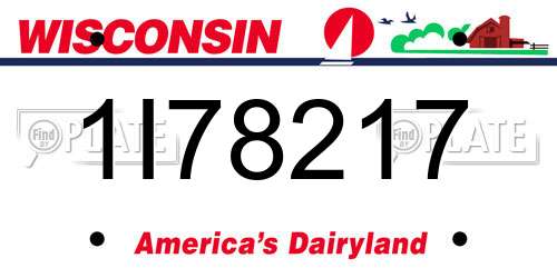 1I78217 Wisconsin License Plate