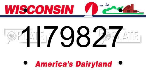 1I79827 Wisconsin License Plate