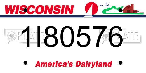 1I80576 Wisconsin License Plate