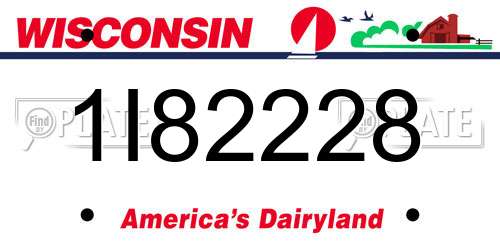 1I82228 Wisconsin License Plate