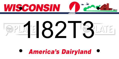 1I82T3 Wisconsin License Plate