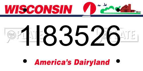 1I83526 Wisconsin License Plate