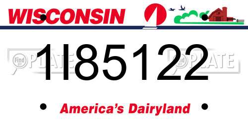 1I85122 Wisconsin License Plate