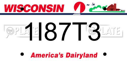 1I87T3 Wisconsin License Plate