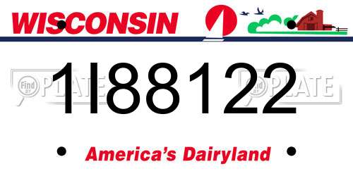 1I88122 Wisconsin License Plate