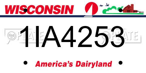 1IA4253 Wisconsin License Plate