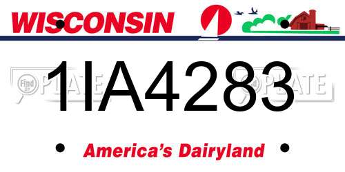1IA4283 Wisconsin License Plate