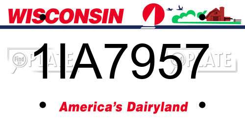 1IA7957 Wisconsin License Plate