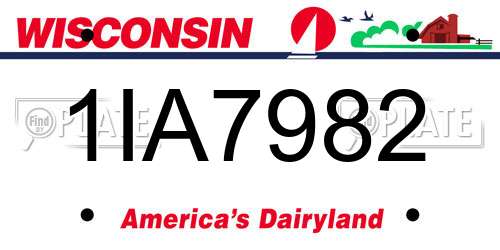 1IA7982 Wisconsin License Plate