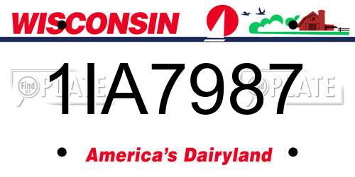 1IA7987 Wisconsin License Plate