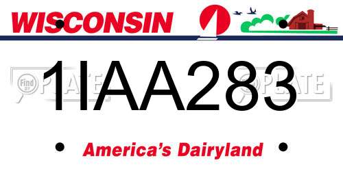1IAA283 Wisconsin License Plate