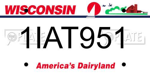 1IAT951 Wisconsin License Plate